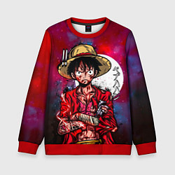 Свитшот детский Луффи One Piece Большой куш, цвет: 3D-красный