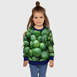 Свитшот детский Арбузы, цвет: 3D-синий — фото 2