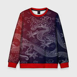 Свитшот детский Традиционный китайский дракон, цвет: 3D-красный