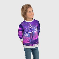 Свитшот детский Genshin Impact Кэ Цин, цвет: 3D-белый — фото 2