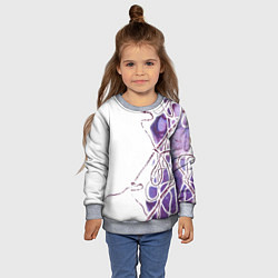 Свитшот детский Фиолетовые нити, цвет: 3D-меланж — фото 2