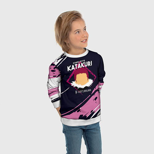Детский свитшот Шарлотта Катакури One Piece / 3D-Белый – фото 3
