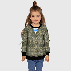 Свитшот детский Камуфляж ВДВ со значком, цвет: 3D-черный — фото 2