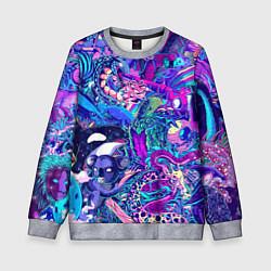 Свитшот детский Неоновые Звери, цвет: 3D-меланж