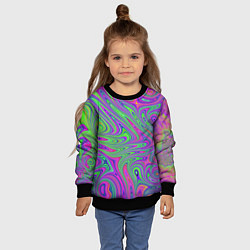 Свитшот детский Неоновый абстрактный узор, цвет: 3D-черный — фото 2