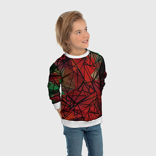 Детский свитшот Абстрактный геометрический / 3D-Белый – фото 3
