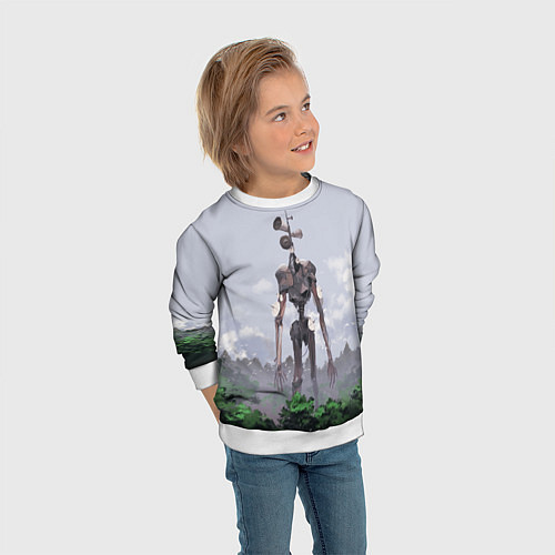 Детский свитшот СИРЕНОГОЛОВЫЙ ЛЕС / 3D-Белый – фото 3