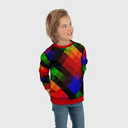 Свитшот детский Яркий геометрический узор, цвет: 3D-красный — фото 2