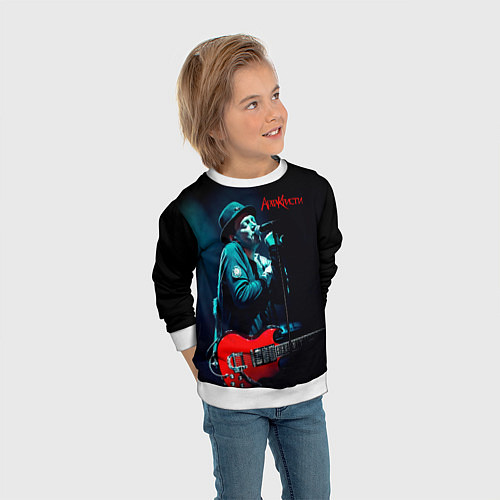 Детский свитшот Агата Кристи Глеб Самойлов / 3D-Белый – фото 3