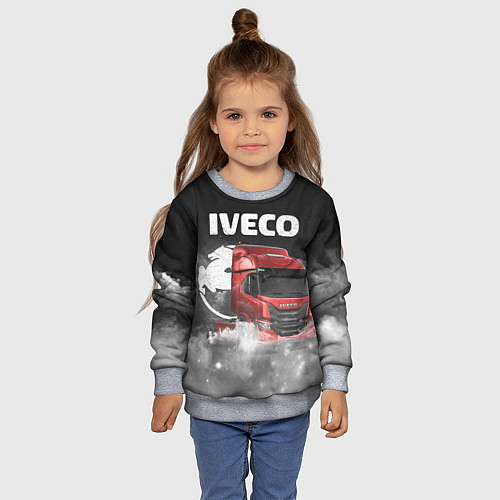 Детский свитшот Iveco truck / 3D-Меланж – фото 4