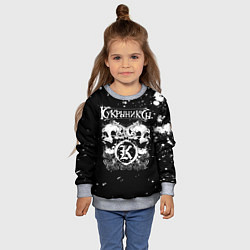 Свитшот детский Кукрыниксы черепа, цвет: 3D-меланж — фото 2