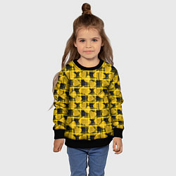 Свитшот детский Желто-черный модный узор, цвет: 3D-черный — фото 2