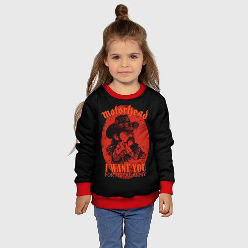 Детский свитшот Ты нужен армии метала / 3D-Красный – фото 4