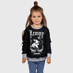 Свитшот детский RIP Lemmy, цвет: 3D-меланж — фото 2