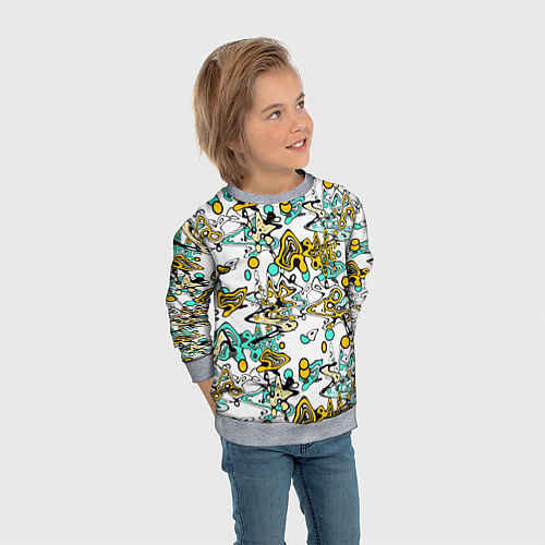 Детский свитшот Абстрактный современный узор в стиле граффити / 3D-Меланж – фото 3