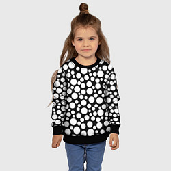 Свитшот детский Черно-белый горох, цвет: 3D-черный — фото 2
