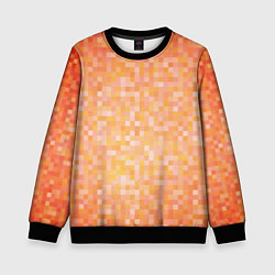 Свитшот детский Оранжевая пиксель абстракция, цвет: 3D-черный
