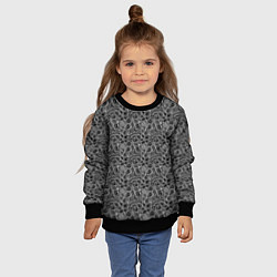Свитшот детский Черно-белый ажурный узор, цвет: 3D-черный — фото 2