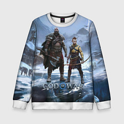 Свитшот детский Кратос и Атрей Рагнарек, цвет: 3D-белый