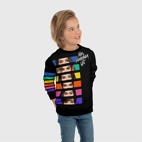 Детский свитшот Семейство Кардашьян / 3D-Черный – фото 3