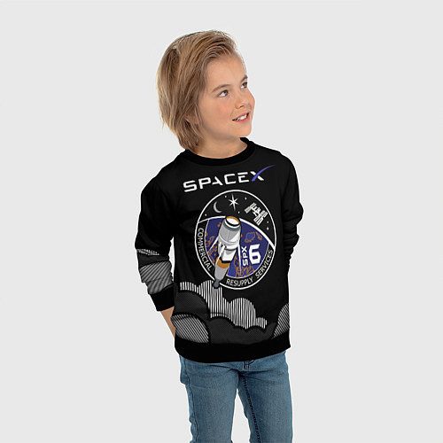 Детский свитшот Space X / 3D-Черный – фото 3