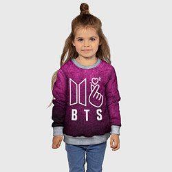 Свитшот детский BTS БТС K-Heart Z, цвет: 3D-меланж — фото 2