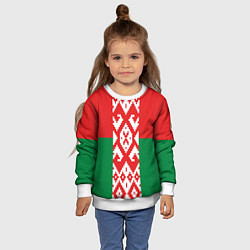 Свитшот детский Белоруссия, цвет: 3D-белый — фото 2