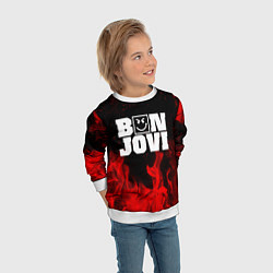 Свитшот детский BON JOVI HAVE A NICE DAY FIRE ОГОНЬ, цвет: 3D-белый — фото 2