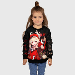 Свитшот детский Кли, Genshin Impact, цвет: 3D-черный — фото 2