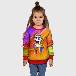 Свитшот детский Единорог Unicorn Rainbow Z, цвет: 3D-красный — фото 2