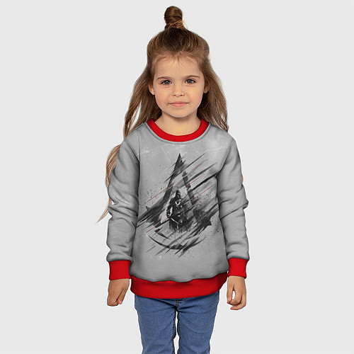 Детский свитшот Знак Ассасинов / 3D-Красный – фото 4