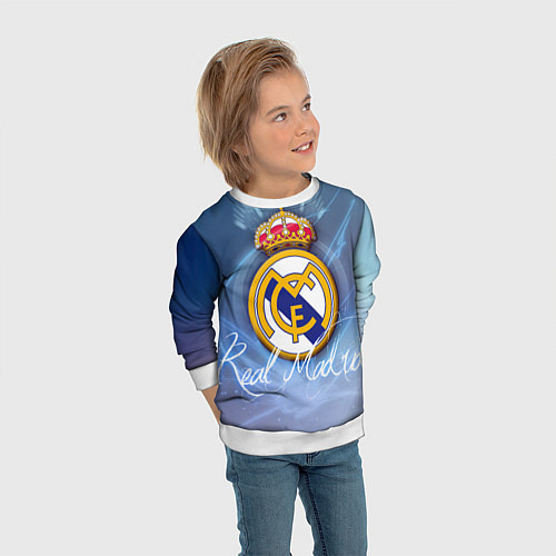 Детский свитшот FC РЕАЛ МАДРИД / 3D-Белый – фото 3