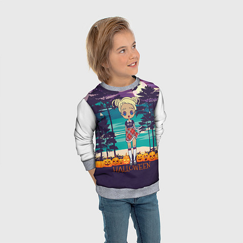 Детский свитшот Кукла аниме на море Хеллоуин / 3D-Меланж – фото 3