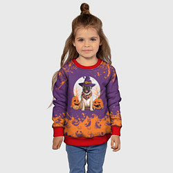 Свитшот детский Мопс на хэллоуин, цвет: 3D-красный — фото 2