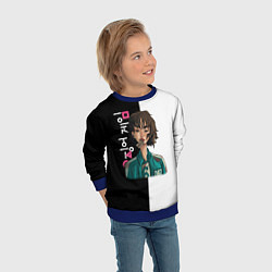 Свитшот детский ИГРА В КАЛЬМАРА НОМЕР 067 SQUID GAME, цвет: 3D-синий — фото 2