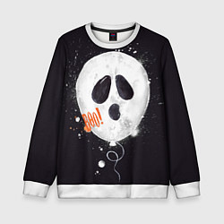 Свитшот детский Шарик-пугайка черный, полиэстер, цвет: 3D-белый