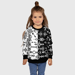 Свитшот детский ДРЕВНИЕ СЛАВЯНСКИЕ РУНЫ, цвет: 3D-черный — фото 2