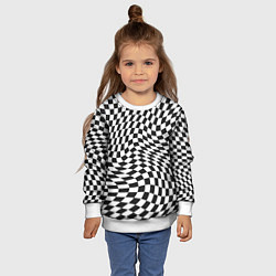 Свитшот детский Черно-белая клетка Black and white squares, цвет: 3D-белый — фото 2