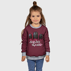 Свитшот детский ИГРА В КАЛЬМАРА ТРИО SQUID GAME TRIO, цвет: 3D-меланж — фото 2