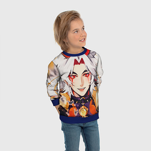 Детский свитшот Arataki Itto Genshin Impact / 3D-Синий – фото 3