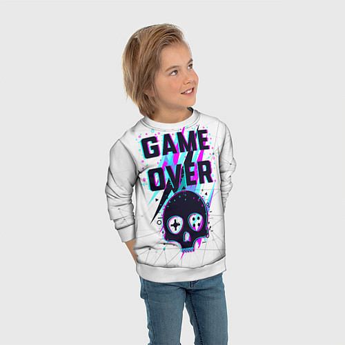 Детский свитшот Game OVER - NEON 3D / 3D-Белый – фото 3