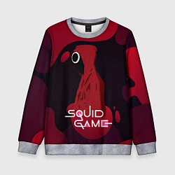 Свитшот детский Игра в кальмара Red Black, цвет: 3D-меланж
