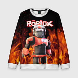 Свитшот детский ROBLOX FIRE РОБЛОКС ОГОНЬ ПОЖАРНЫЙ, цвет: 3D-белый