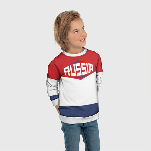 Детский свитшот Russia / 3D-Белый – фото 3
