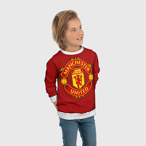 Детский свитшот Manchester United F C / 3D-Белый – фото 3