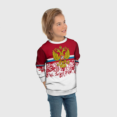 Детский свитшот Российский герб / 3D-Белый – фото 3