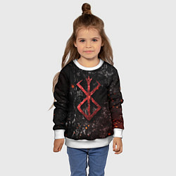 Свитшот детский BERSERK LOGO GRUNGE RED, цвет: 3D-белый — фото 2