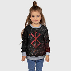 Свитшот детский BERSERK LOGO GRUNGE RED, цвет: 3D-меланж — фото 2