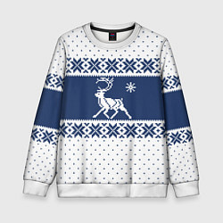 Свитшот детский Северный Олень звезда, цвет: 3D-белый