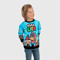 Свитшот детский Toca Life: Friends, цвет: 3D-черный — фото 2